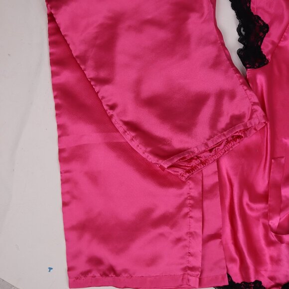 🌺 Frederick's of Hollywood NWOT Pink Lace Set Pants Top Panties Corset Pajama S - Picture 7 of 7